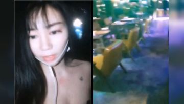 户外高能网红美女主播广场酒吧搭讪飚车党黄毛小伙到厕所啪啪上